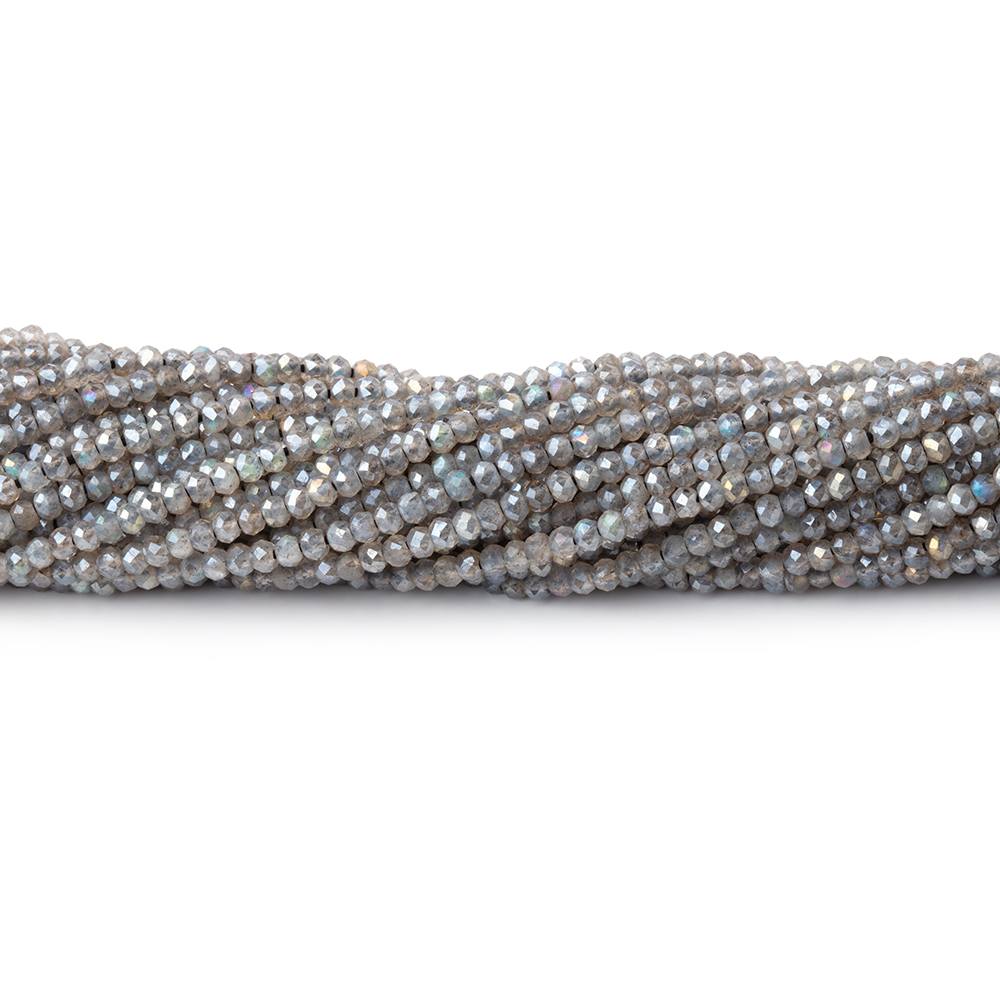 2mm Mystic Labradorite Micro Faceted Rondelle Beads 13 inch 200 pieces - BeadsofCambay.com