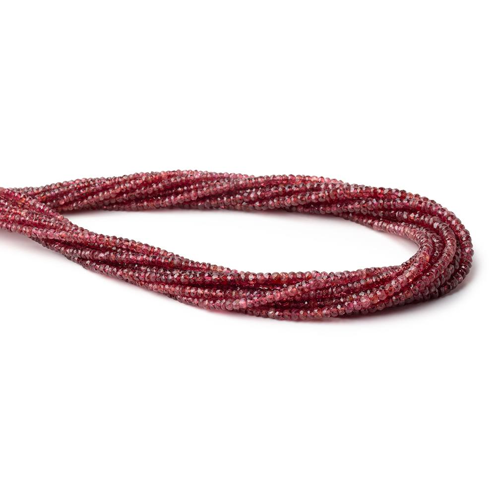 2-4mm Red Spinel Faceted Rondelle Beads 16 inch 225 pieces - BeadsofCambay.com