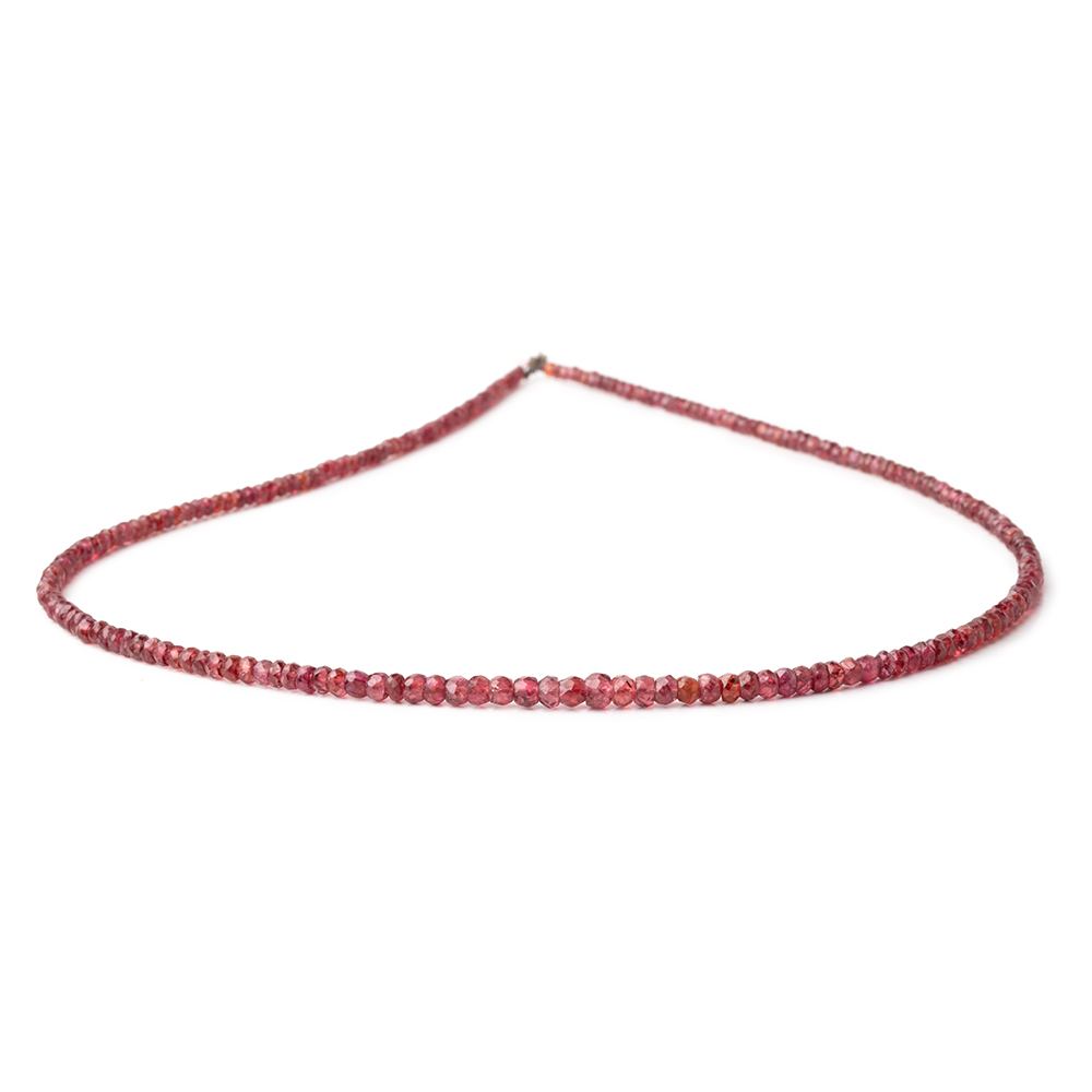 2-4mm Red Spinel Faceted Rondelle Beads 16 inch 225 pieces - BeadsofCambay.com