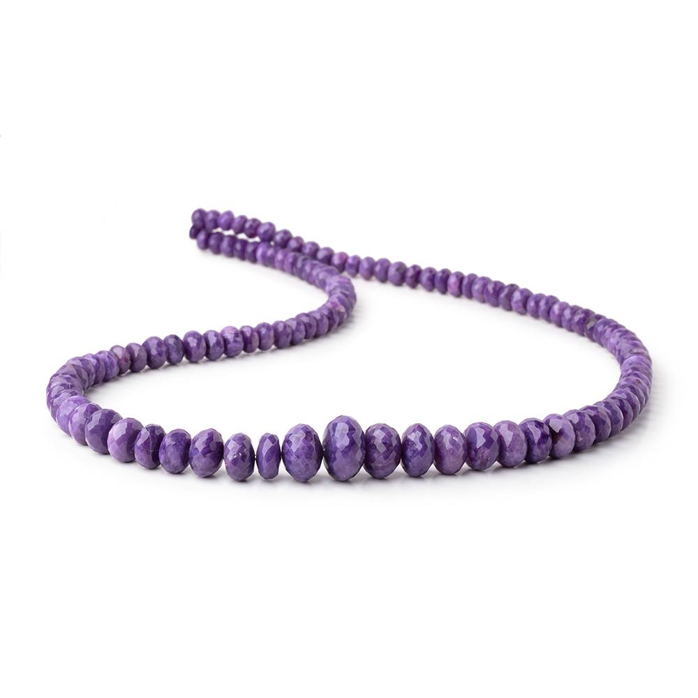 4.5 - 12mm Charoite Faceted Rondelle Beads 18 inch 96 pieces AAA - Beadsofcambay.com