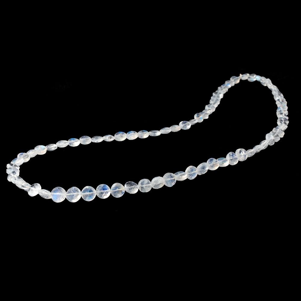 4.5 - 6.5mm Rainbow Moonstone Faceted Coin Beads 16 inch 76 pieces AAA - Beadsofcambay.com