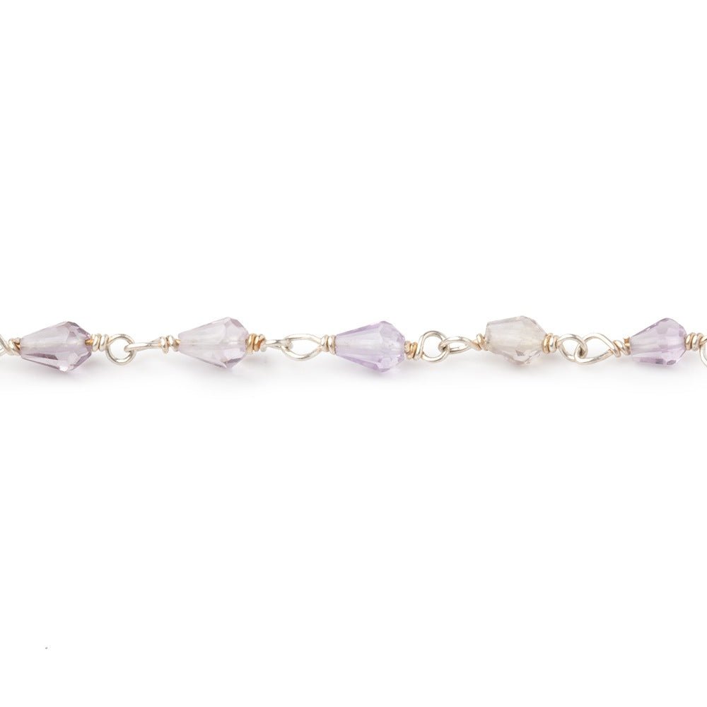 4.5 - 6mm Ametrine Faceted Tear Drop Beads on Sterling Silver Chain - Beadsofcambay.com