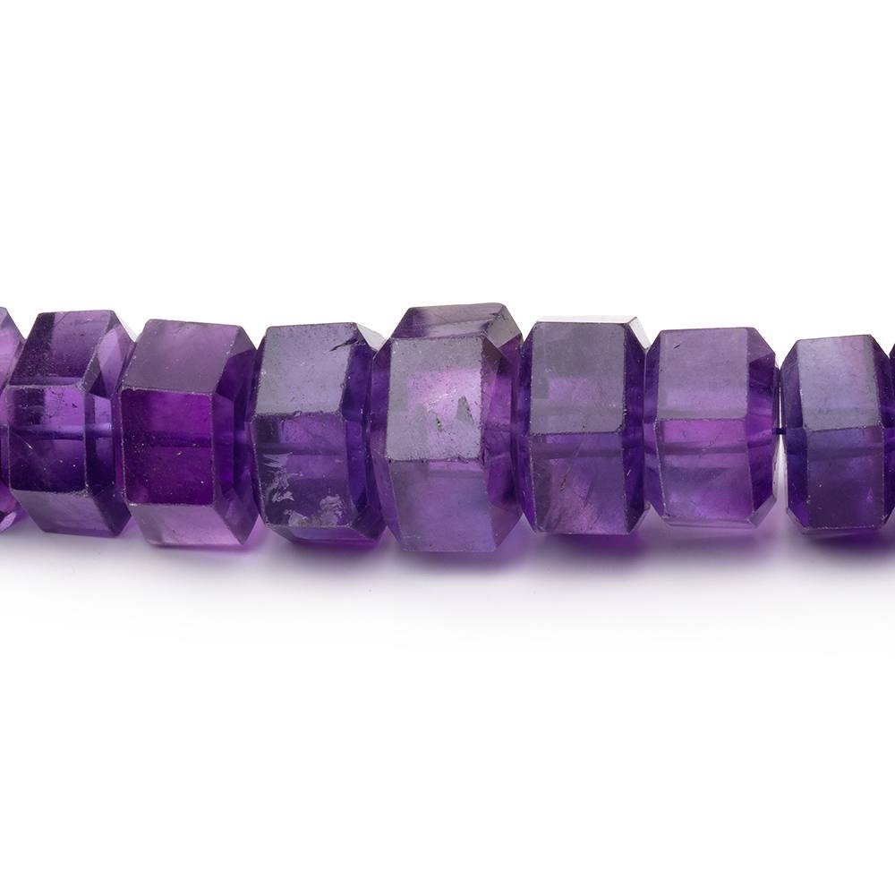 4.5x6.5 - 7.5x11mm Amethyst Faceted Hexagon Beads 17 inch 82 pieces AA - Beadsofcambay.com