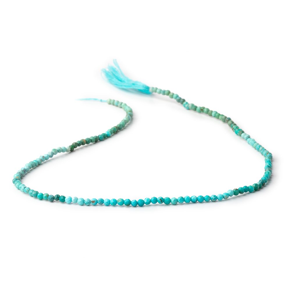 2.4mm Multi Color Turquoise Micro Faceted Rounds 12.5 inch 144 Beads AA - BeadsofCambay.com