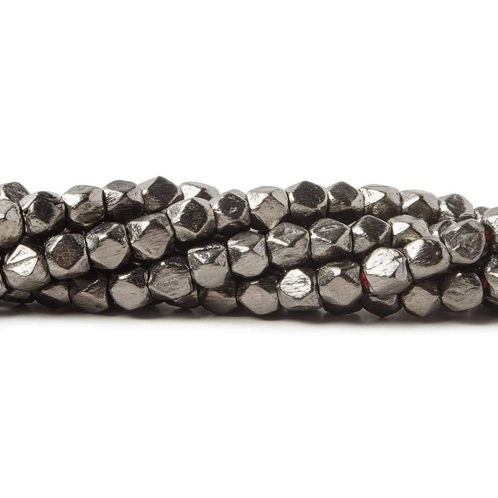 4mm Brushed Hand Cut Nugget Beads 8 inch 47 pieces - Beadsofcambay.com