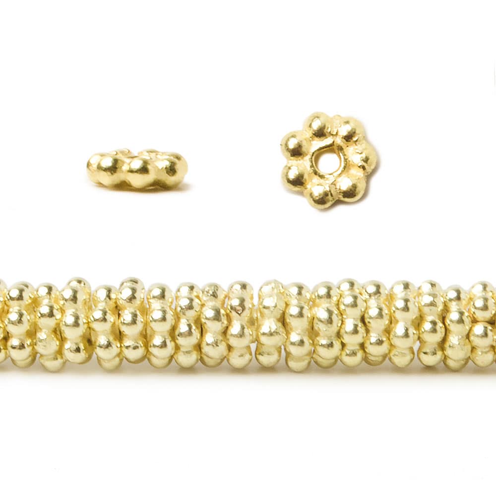 4mm Daisy Spacer Beads 8 inch 155 pieces - Beadsofcambay.com