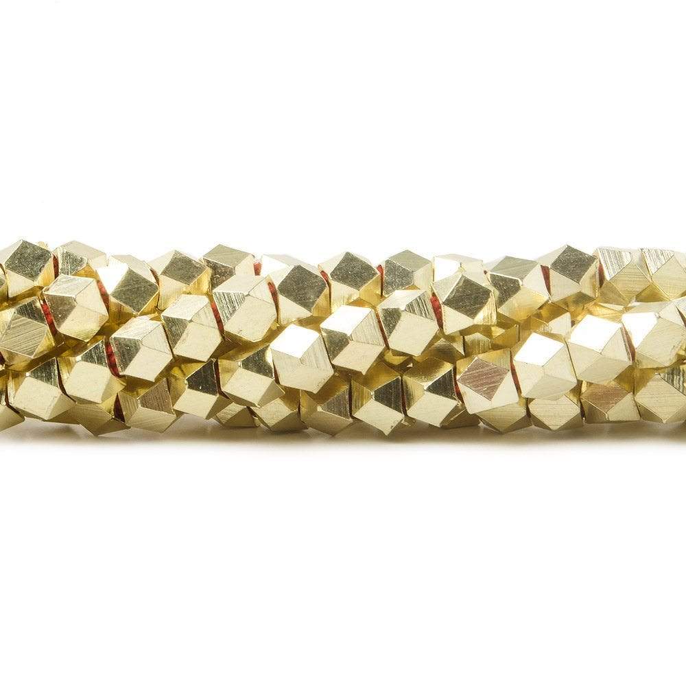 4mm Shiny Faceted Nugget Beads 8 inch 47 pieces - Beadsofcambay.com