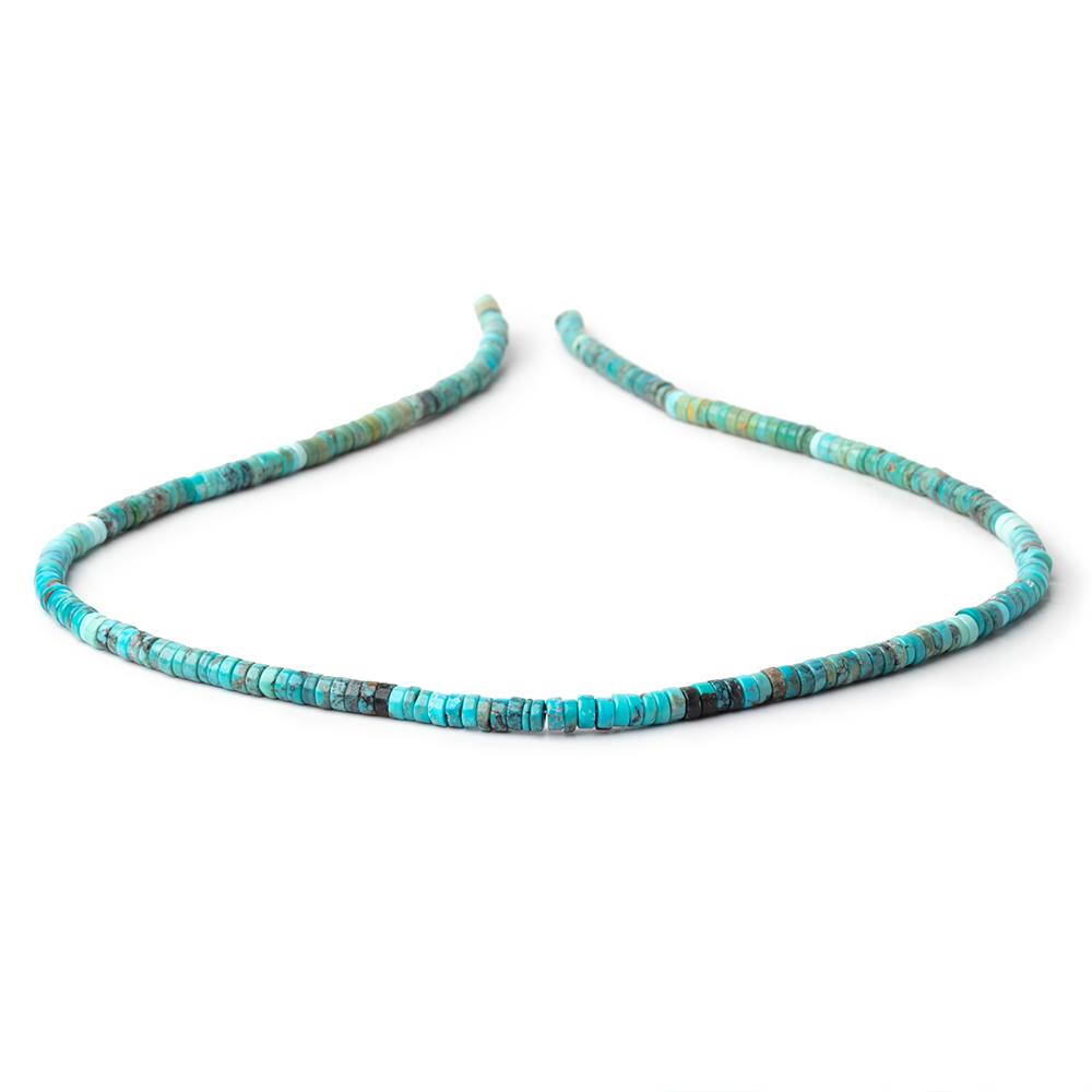 4mm Sleeping Beauty Turquoise Plain Heishi Beads 18 inch 250 pieces - Beadsofcambay.com