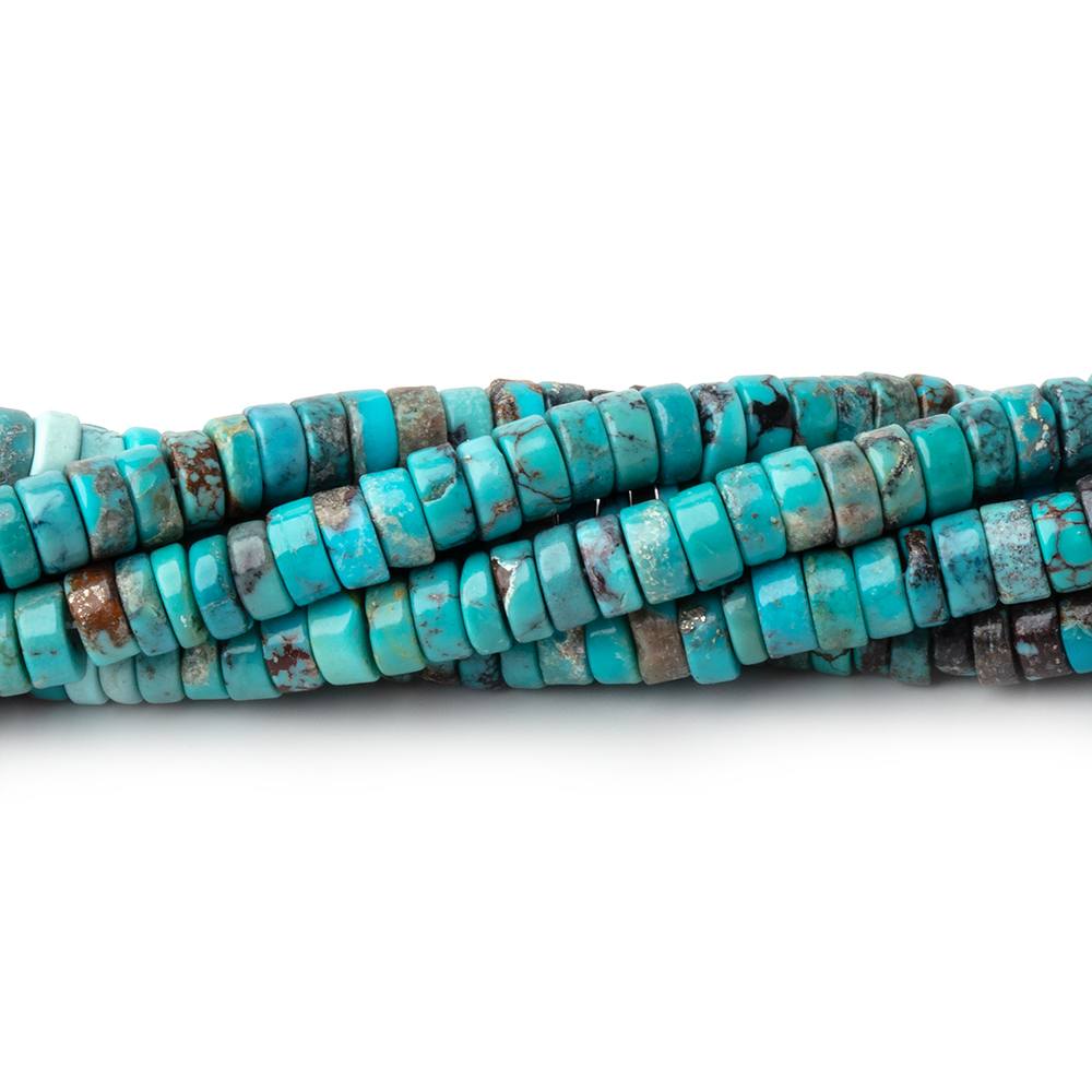 4mm Sleeping Beauty Turquoise Plain Heishi Beads 18 inch 250 pieces - Beadsofcambay.com