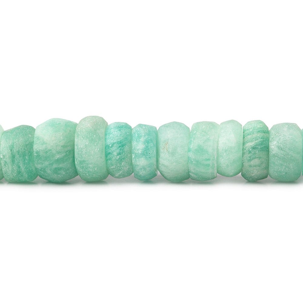 5 - 5.5mm Matte Amazonite rondelle beads 12 inch 110 pieces - Beadsofcambay.com