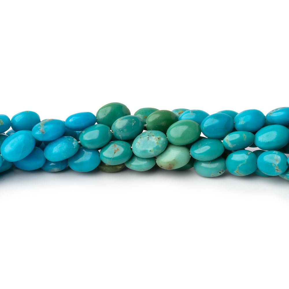 5 - 6.5mm Sleeping Beauty Turquoise Plain Ovals 15.5 inch 65 Beads - Beadsofcambay.com