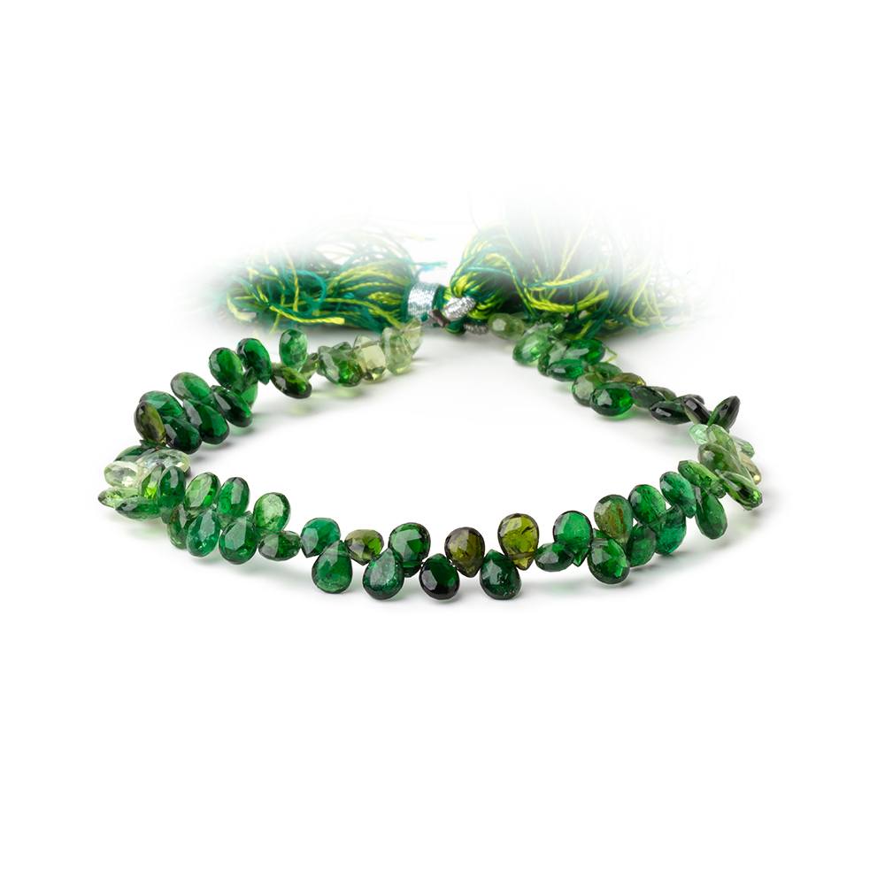 5 - 6mm Chrome Tourmaline Faceted Pear Beads 8 inch 80 pieces AA - Beadsofcambay.com