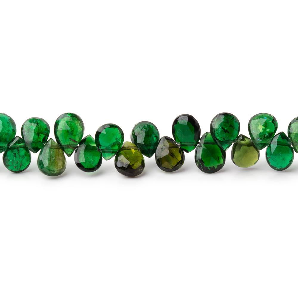 5 - 6mm Chrome Tourmaline Faceted Pear Beads 8 inch 80 pieces AA - Beadsofcambay.com