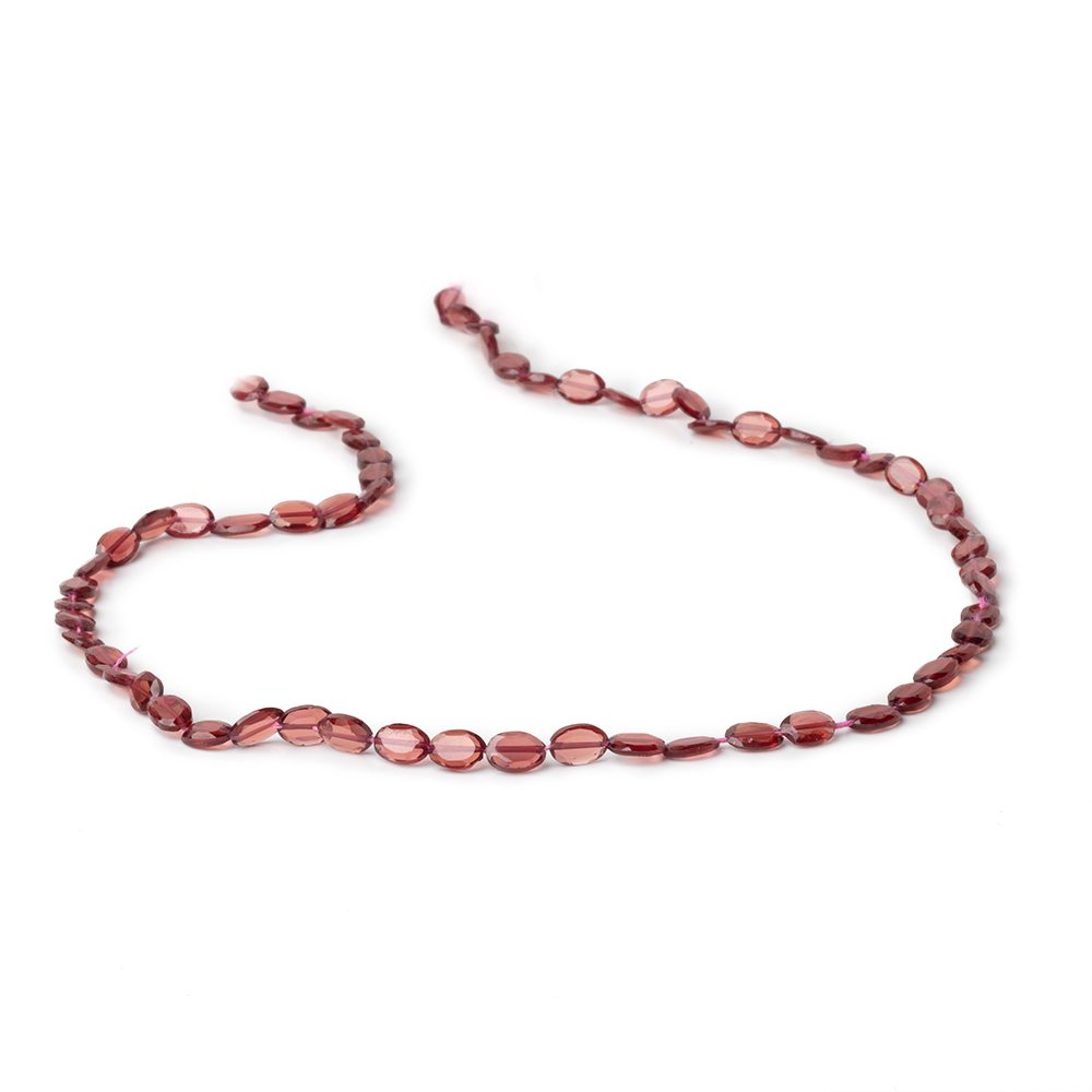 5 - 6mm Garnet Bevel Faceted Oval Beads 13.5 inch 53 pieces - Beadsofcambay.com