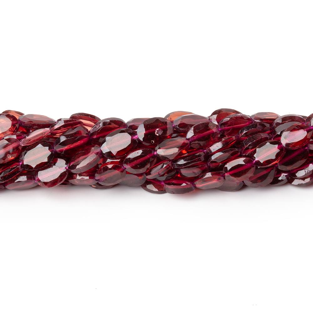 5 - 6mm Garnet Bevel Faceted Oval Beads 13.5 inch 53 pieces - Beadsofcambay.com