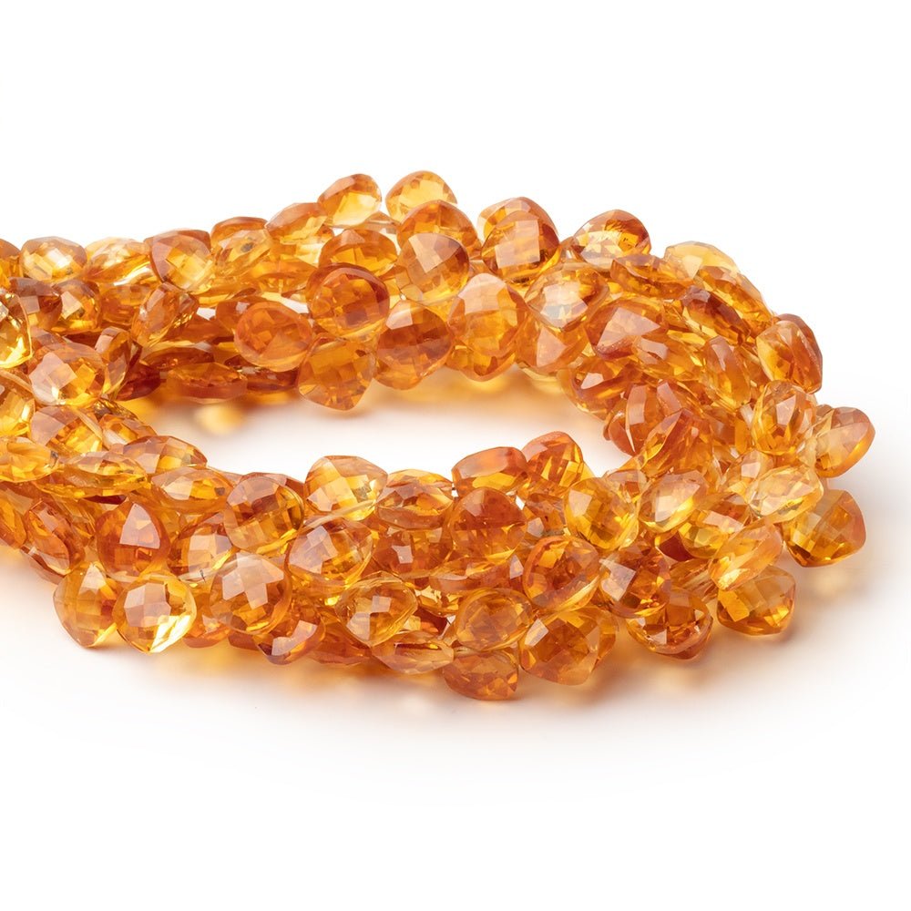 5 - 6mm Madeira Citrine Top Drill Faceted Pillow 7.5 inch 50 Beads - Beadsofcambay.com