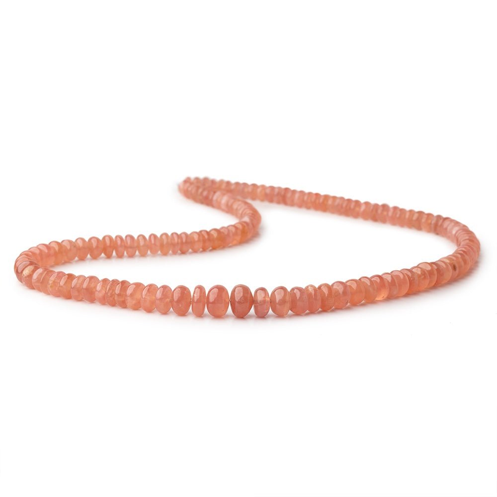 5 - 7.5mm Rhodochrosite Plain Rondelle Beads 16 inch 110 pieces AA - Beadsofcambay.com