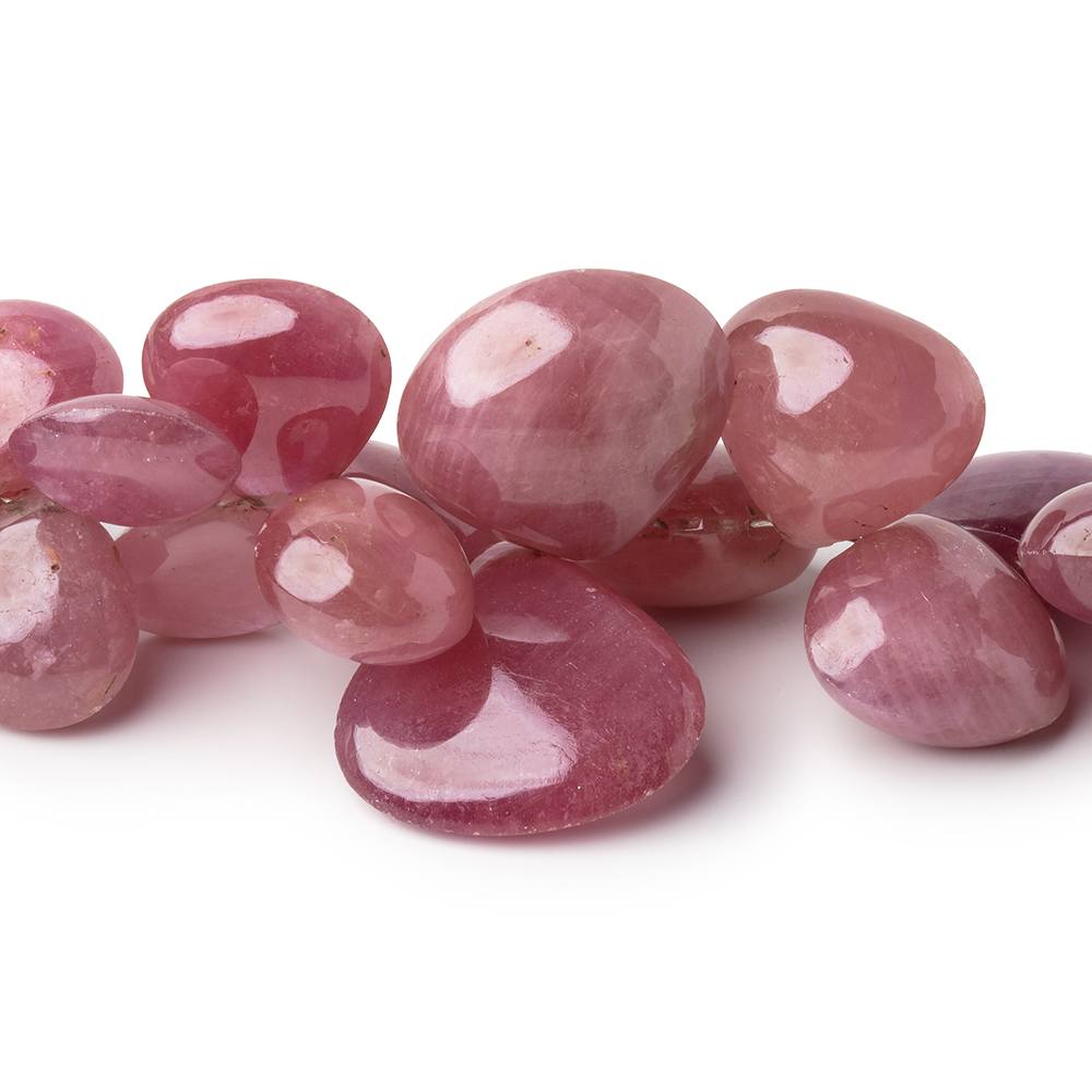 5.5-18mm Ruby Plain Heart Beads 10.5 inch 70 pieces A - BeadsofCambay.com