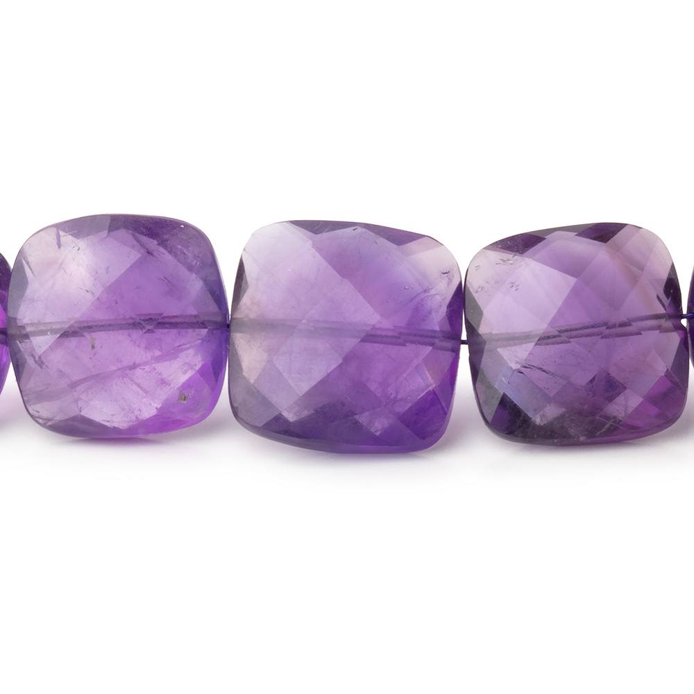 9-14mm Amethyst Faceted Cushion Beads 15 inch 35 pieces - BeadsofCambay.com