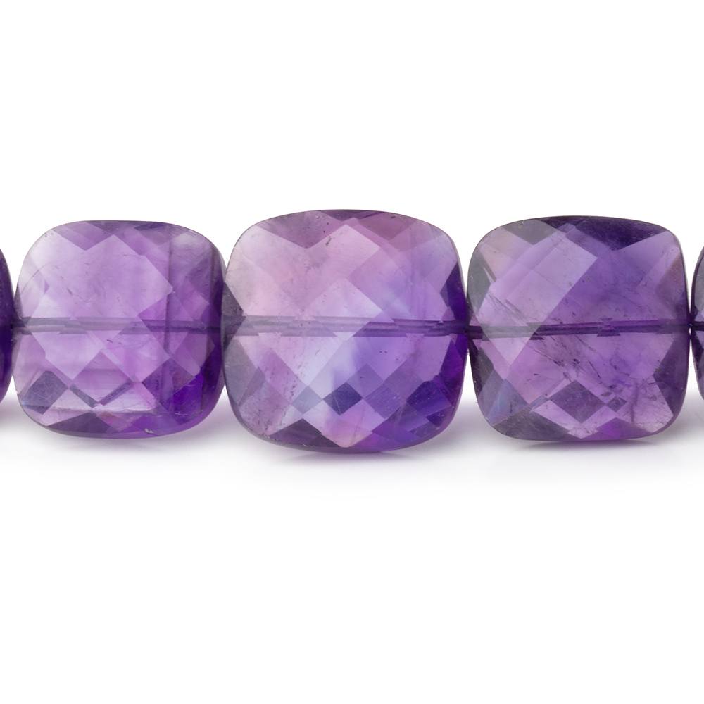 8-14mm Amethyst Faceted Cushion Beads 16 inch 35 pieces - BeadsofCambay.com