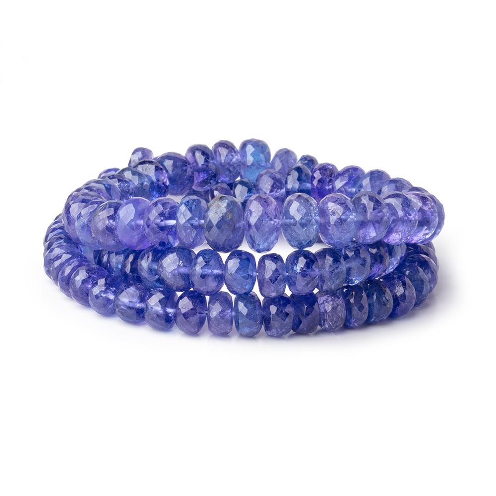 6-9mm Tanzanite Faceted Rondelle Beads 18 inch 106 pieces AAA - BeadsofCambay.com