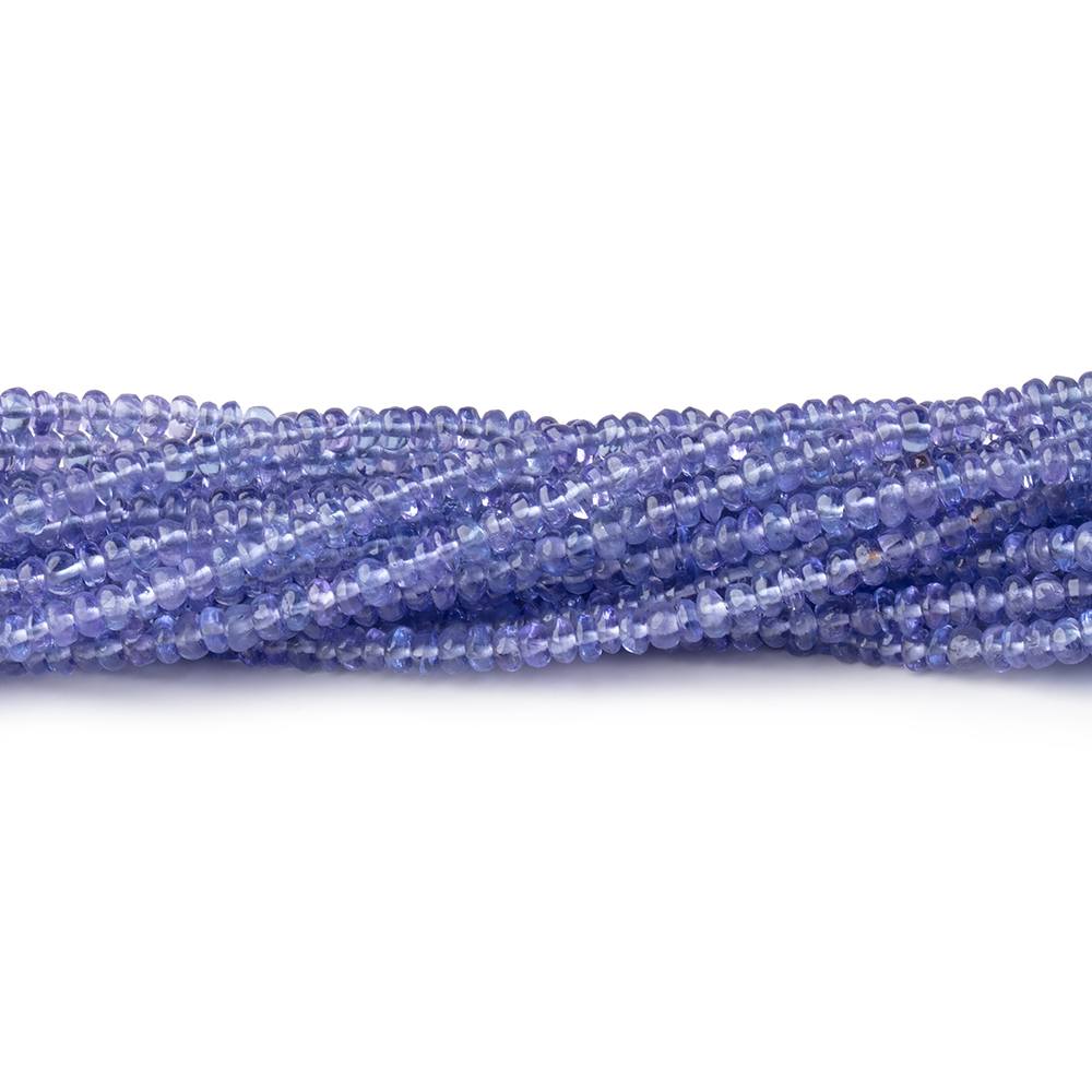 3mm Tanzanite Plain Rondelle Beads 18 inch 280 pieces AAA - BeadsofCambay.com