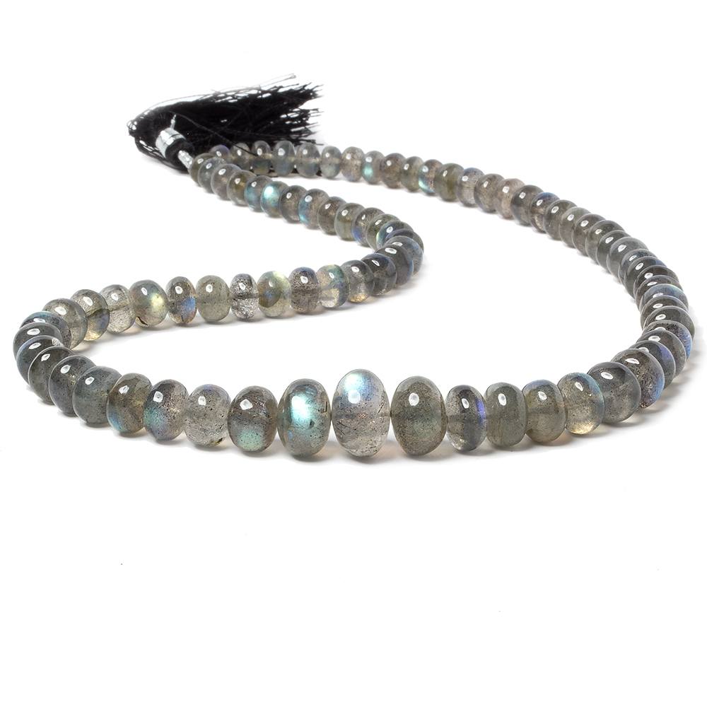 5.5 - 12mm Labradorite Plain Rondelle Beads AAA Grade 16 inch 70 pieces - Beadsofcambay.com