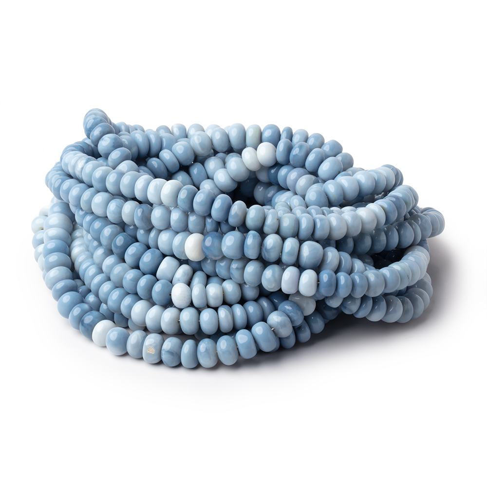 5.5 - 6mm Owyhee Blue Opal Plain Rondelle Beads 16 inch 93 pieces - Beadsofcambay.com