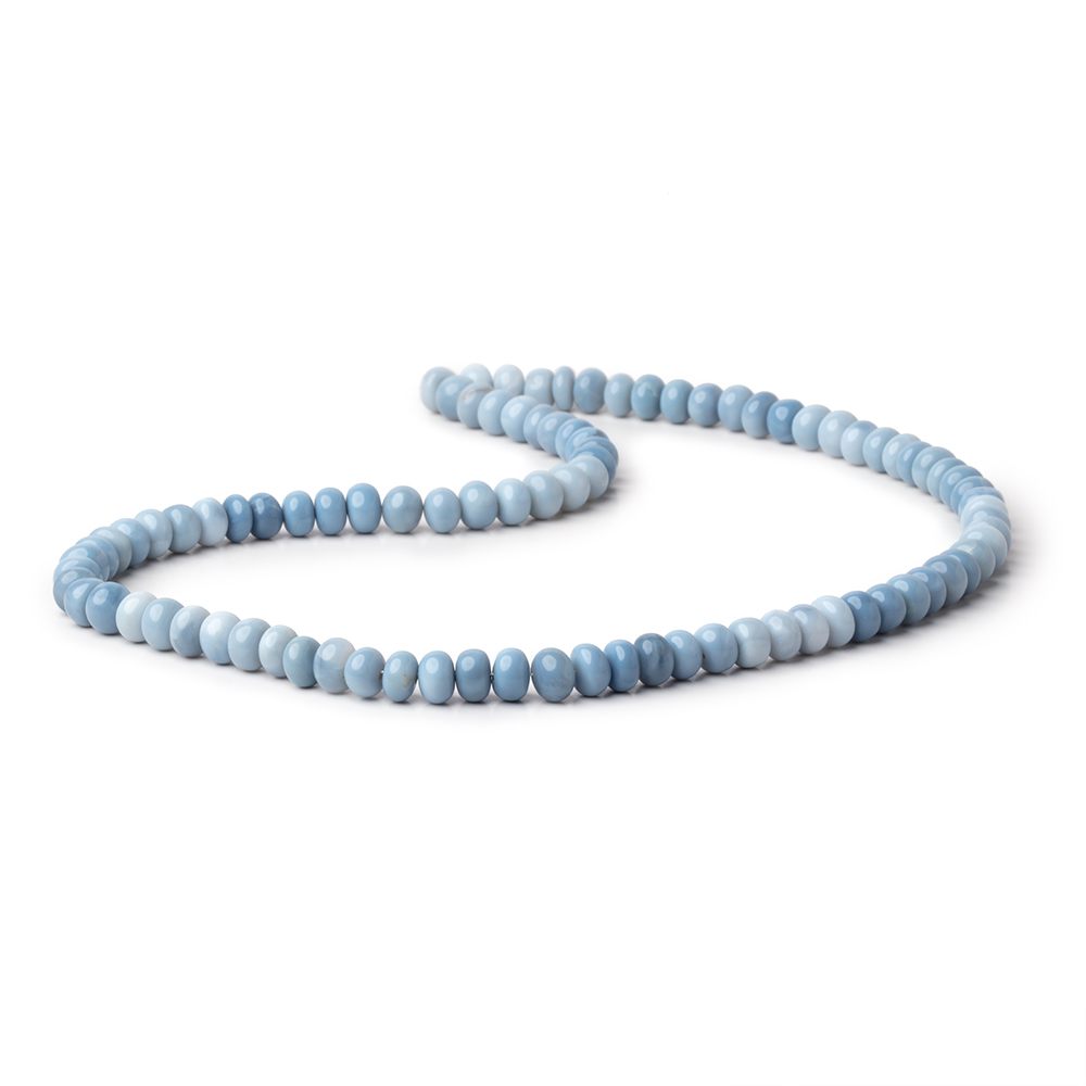 5.5 - 6mm Owyhee Blue Opal Plain Rondelle Beads 16 inch 93 pieces - Beadsofcambay.com