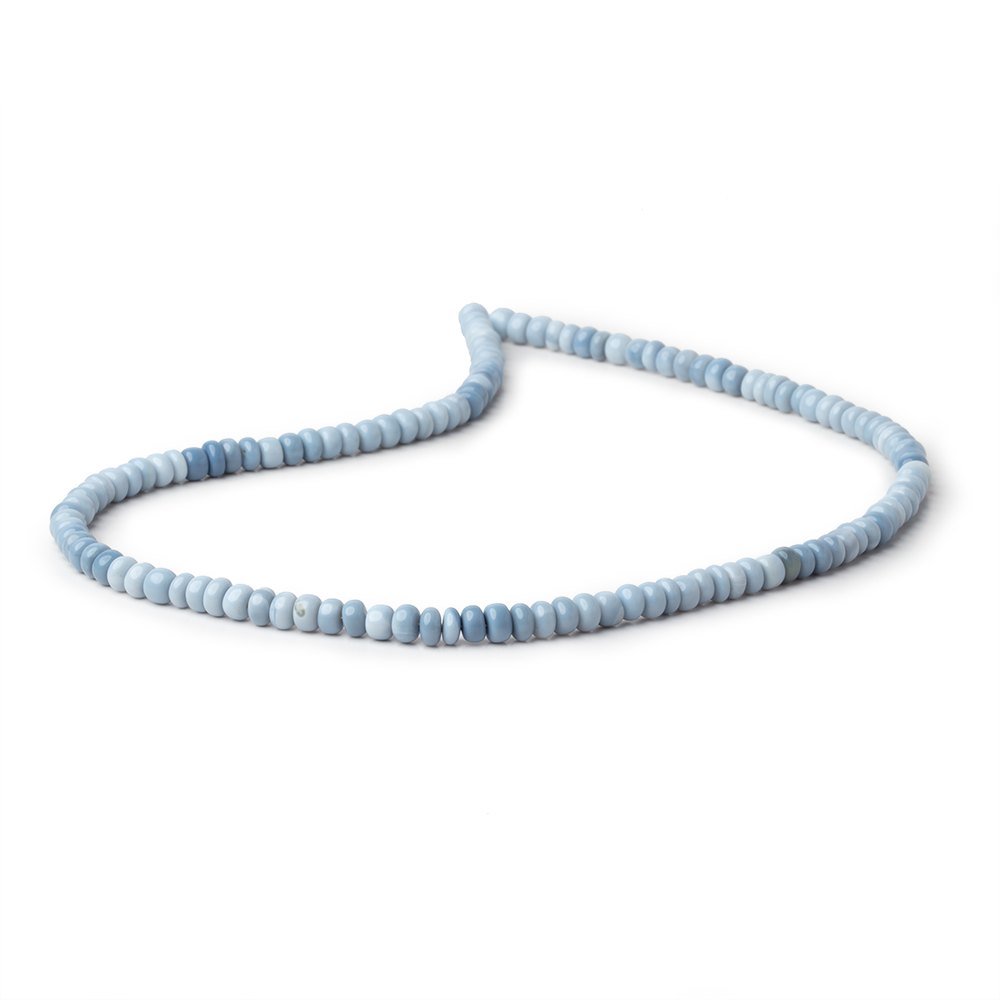 5mm Owyhee Denim Blue Opal Plain Rondelle 16 inch 128 Beads - Beadsofcambay.com