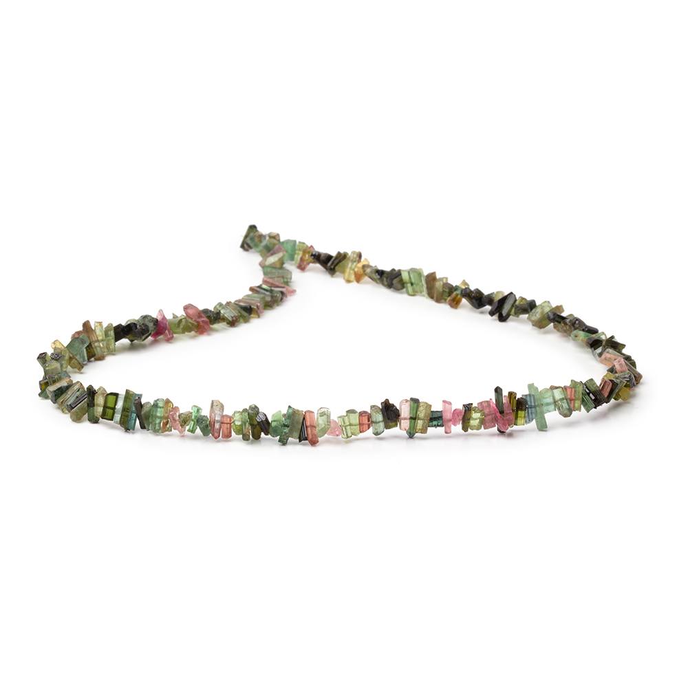 5x2-10x3mm Afghani Tourmaline Natural Crystals 15.5 inch 181 Beads - Beadsofcambay.com