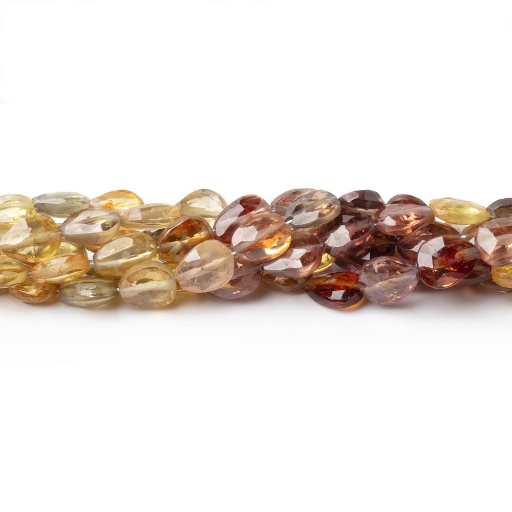 5x4 - 7x5mm Multi Color Golden Zircon Faceted Pear 16 inch 70 Beads AA - Beadsofcambay.com