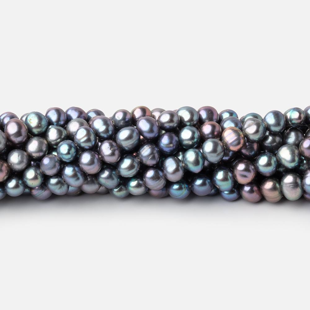 5x4mm Peacock Side Drill Baroque Freshwater Pearls 16 inch 96 Beads AA - Beadsofcambay.com