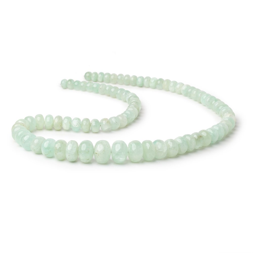 6 - 13mm Green Beryl Plain Rondelle Beads 18 inch 81 pieces AA - Beadsofcambay.com