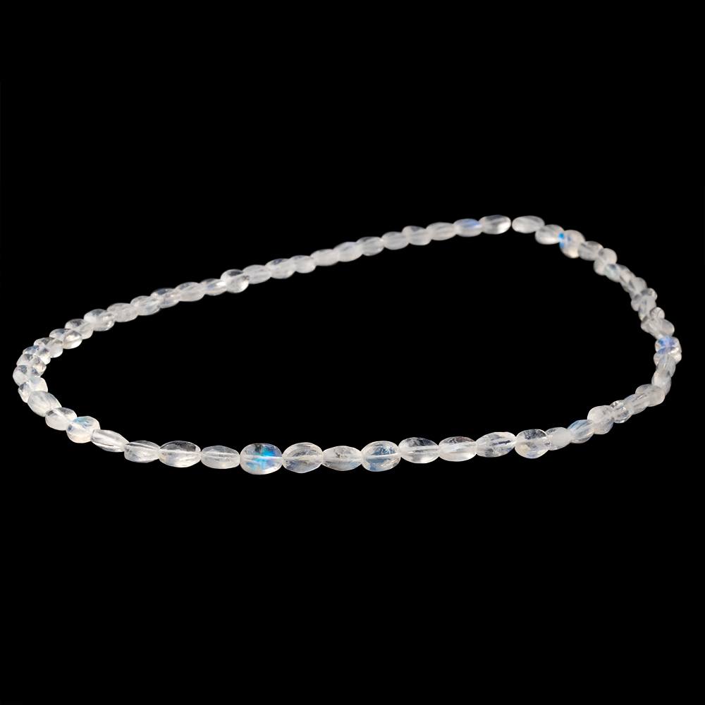 6 - 7.5mm Rainbow Moonstone Faceted Oval Beads 16 inch 57 pieces AAA - Beadsofcambay.com