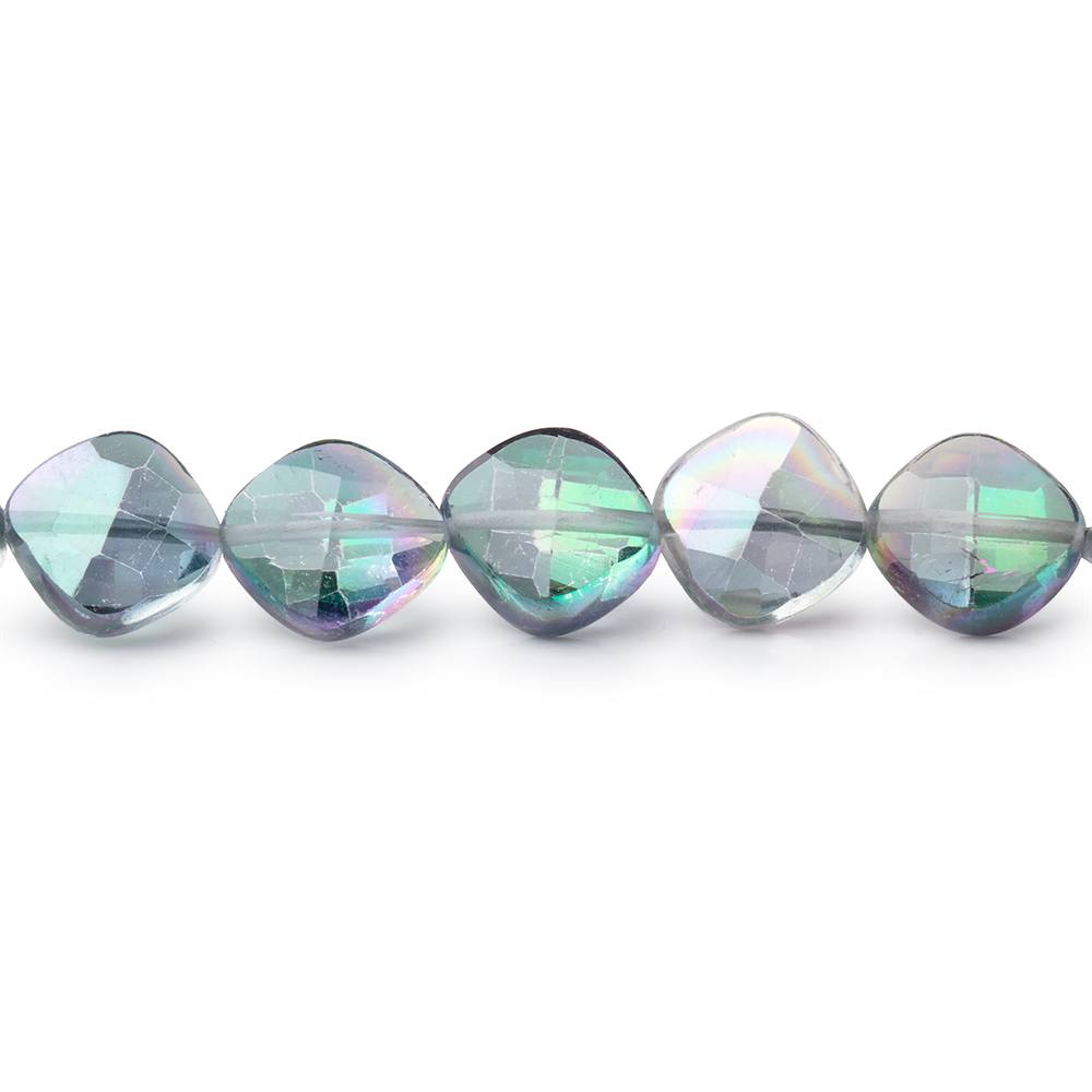 6 - 7mm Mystic White Topaz Faceted Pillow Beads 9 inch 30 pieces - Beadsofcambay.com