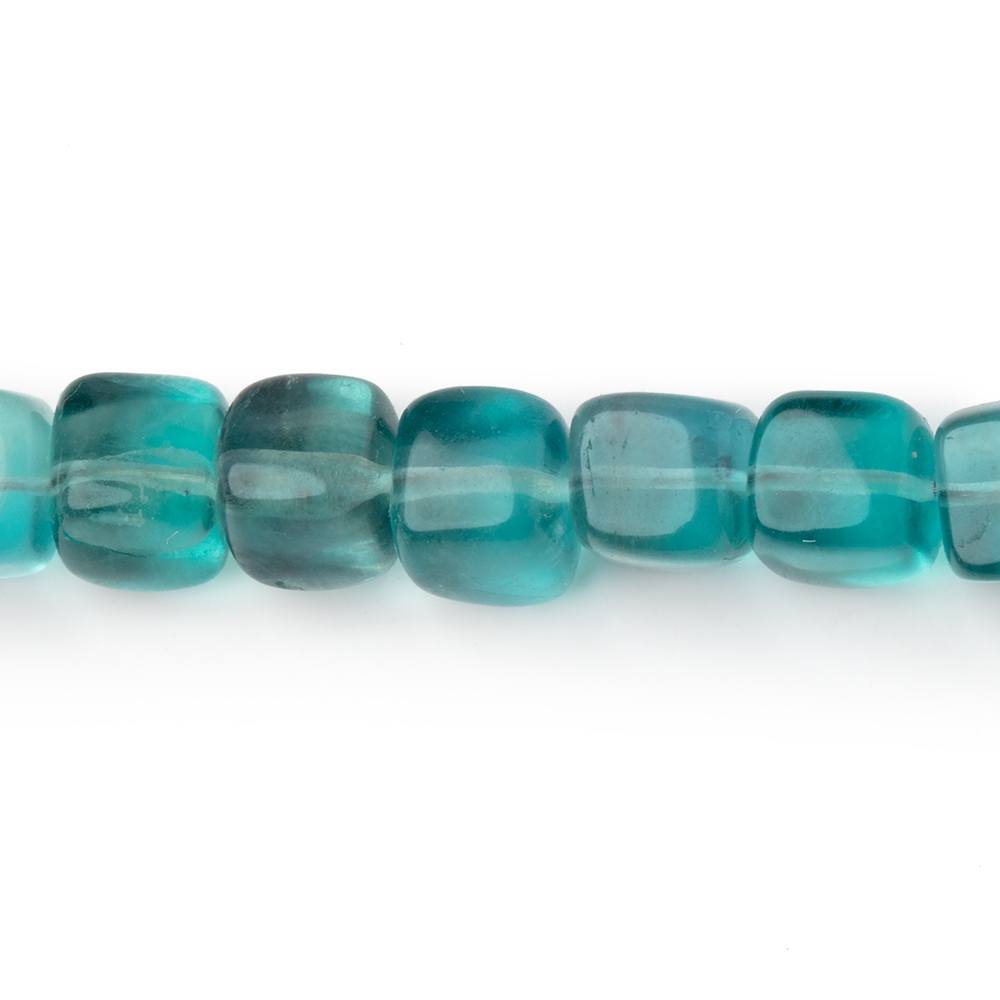 6 - 7mm Neon Teal Fluorite Plain Cube Beads 7.5 inch 27 pieces AA - Beadsofcambay.com