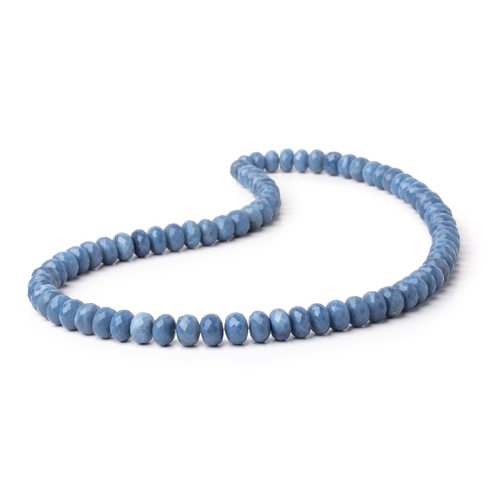 6 - 8mm Dark Owyhee Blue Opal Faceted Rondelle Beads 16 inch 80 pieces - Beadsofcambay.com