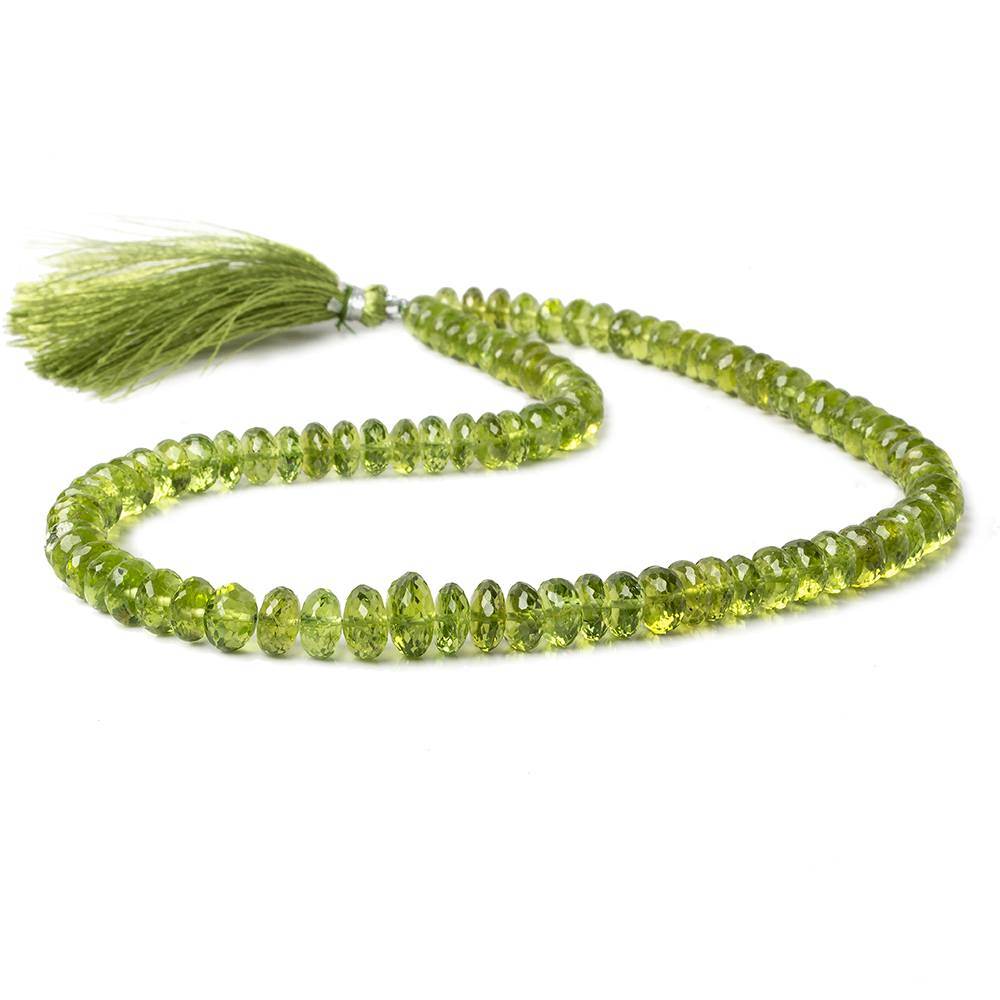 6 - 9mm Peridot Faceted Rondelle Beads 15 inch 96 pieces AAA Grade - Beadsofcambay.com