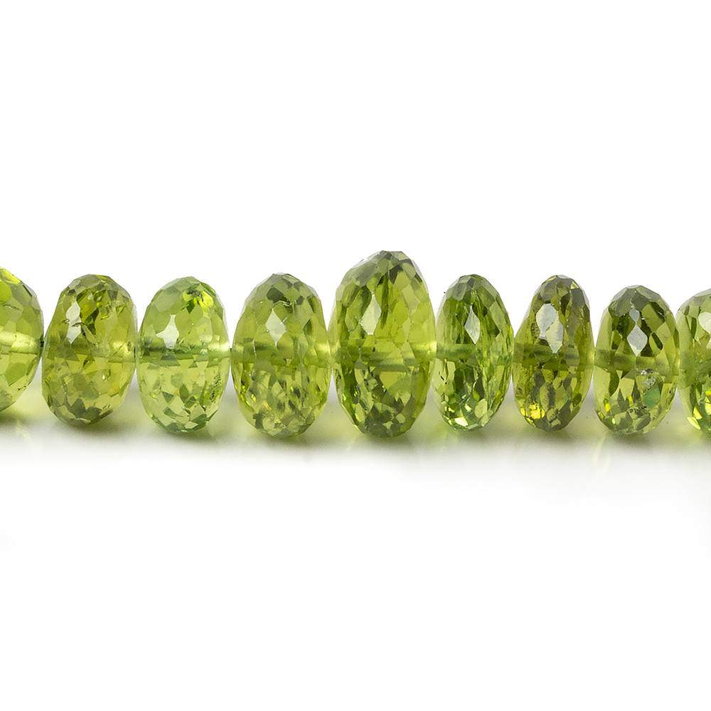 6 - 9mm Peridot Faceted Rondelle Beads 15 inch 96 pieces AAA Grade - Beadsofcambay.com