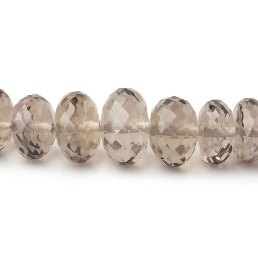 6 - 9mm Smoky Quartz Faceted Rondelle Beads 16 inch 86 pieces - Beadsofcambay.com