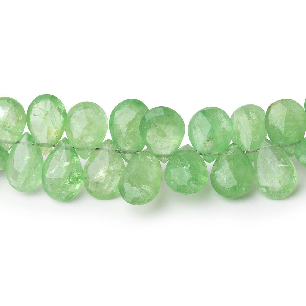 6.5 - 10mm Tsavorite Garnet Faceted Pear Beads 8 inch 76 pieces AA - Beadsofcambay.com