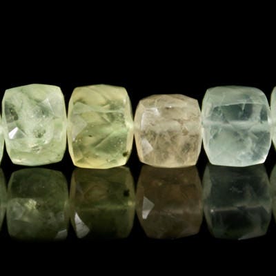 6.5 - 7mm Prehnite Beads Faceted Cube 8inch 32pcs - Beadsofcambay.com