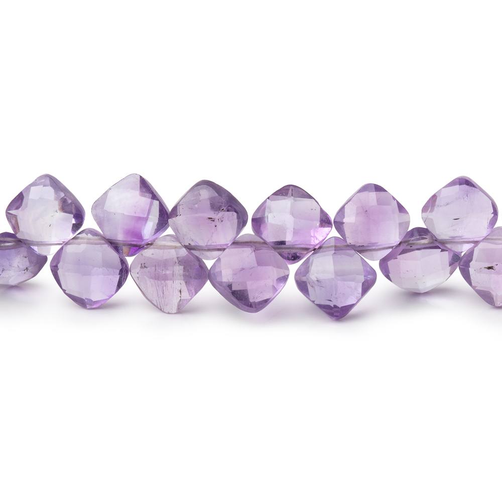 6.5mm Amethyst Faceted Pillow Beads 7.5 inch 46 pieces - Beadsofcambay.com