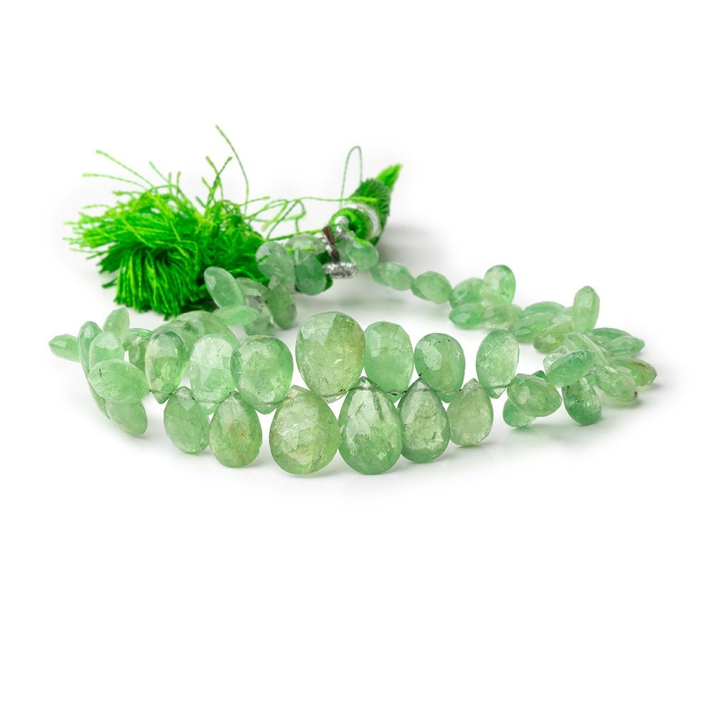 6.5x5 - 12x8.5mm Tsavorite Garnet Faceted Pear Beads 8 inch 62 pieces AA - Beadsofcambay.com