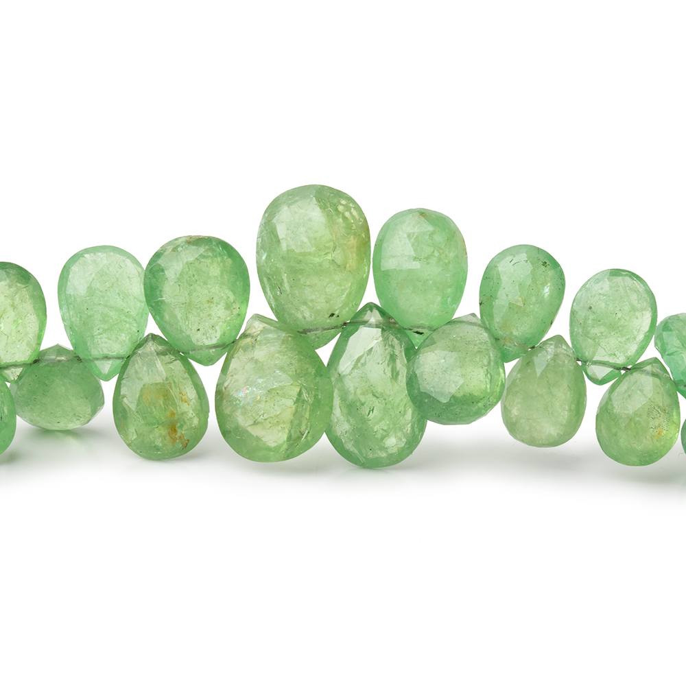 6.5x5 - 12x8.5mm Tsavorite Garnet Faceted Pear Beads 8 inch 62 pieces AA - Beadsofcambay.com