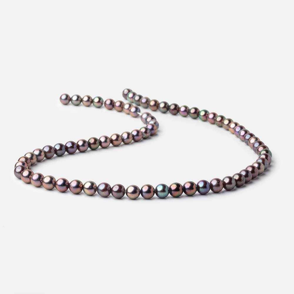 6mm Light Plum Peacock Off Round Freshwater Pearls 15.5 inch 70 Beads AA - Beadsofcambay.com