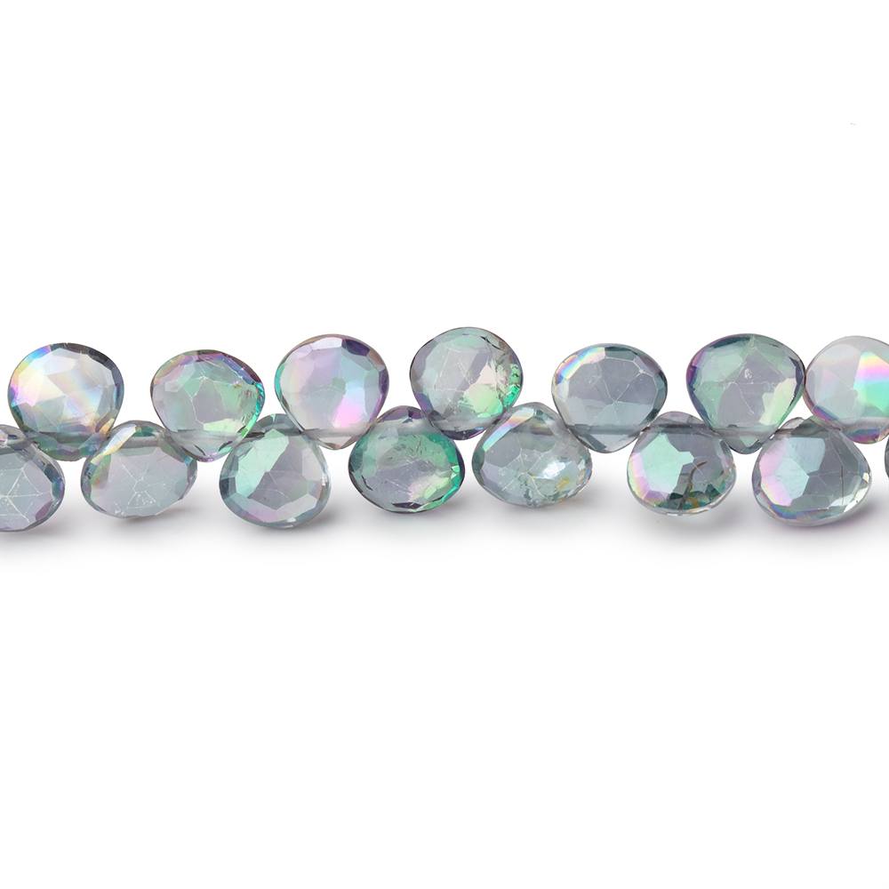 6mm Mystic White Topaz Faceted Heart Beads 8 inch 56 pieces - Beadsofcambay.com