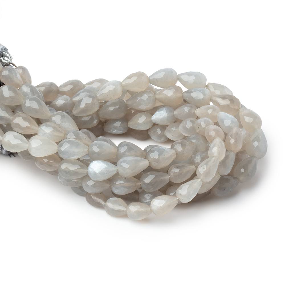 7 - 10mm Gray Moonstone Straight Drill Tear Drop 7.25 in 20 Beads - Beadsofcambay.com