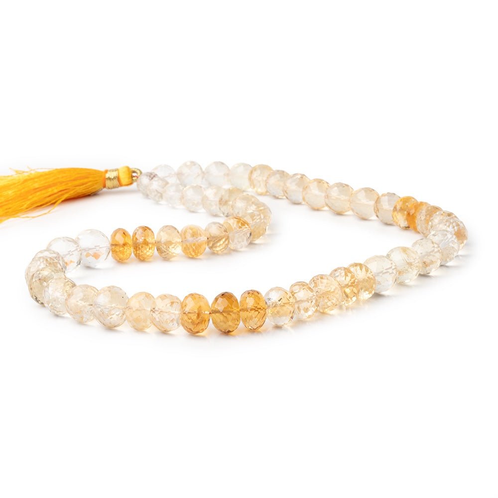 7 - 10mm Shaded Citrine Faceted Rondelle & Round 16 inch 52 Beads - Beadsofcambay.com